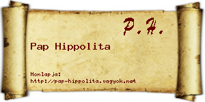 Pap Hippolita névjegykártya